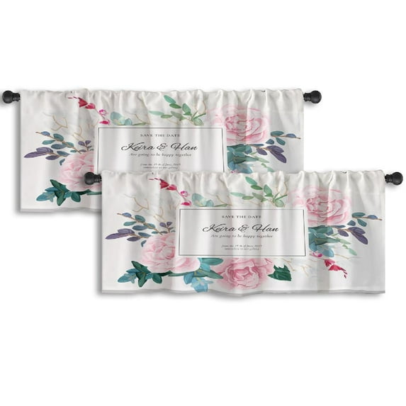 LALILO Kitchen Curtain Valance Beach Toys And Sand Castle Rod Pocket Window Curtain 52"x 18" Set of 2