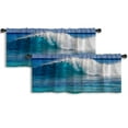 thumbnail image 1 of LALILO Kitchen Curtain Valance Beautiful Ocean Wave With Rod Pocket Window Curtain 52"x 18" Set of 2, 1 of 5
