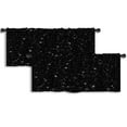 thumbnail image 1 of LALILO Kitchen Curtain Valance Black Space With Stars Star Rod Pocket Window Curtain 52"x 18" Set of 2, 1 of 5