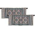 thumbnail image 1 of LALILO Kitchen Curtain Valance Blue And Light Pink Beige Rod Pocket Window Curtain 52"x 18" Set of 2, 1 of 7