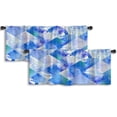 thumbnail image 1 of LALILO Kitchen Curtain Valance Blue Watercolor Wet Wet High Rod Pocket Window Curtain 52"x 18" Set of 2, 1 of 7