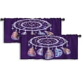 thumbnail image 1 of LALILO Kitchen Curtain Valance Bohemian Ethnic Dream Rod Pocket Window Curtain 52"x 18" Set of 2, 1 of 7