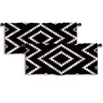 thumbnail image 1 of LALILO Kitchen Curtain Valance Boho Black And White Rod Pocket Window Curtain 52"x 18" Set of 2, 1 of 6