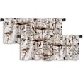 thumbnail image 1 of LALILO Kitchen Curtain Valance Boho Flamingo Black Rod Pocket Window Curtain 52"x 18" Set of 2, 1 of 7