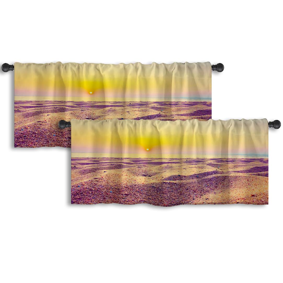 LALILO Kitchen Curtain Valance Boy Walking Road Child Balance Rod ...