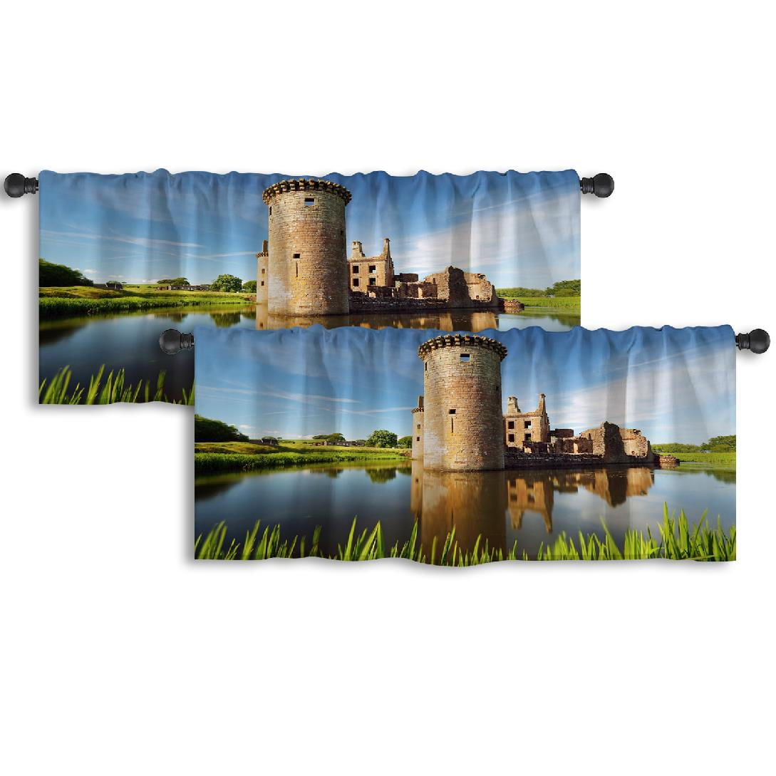 LALILO Kitchen Curtain Valance Castle Castle Scotland Scotland Rod ...