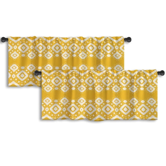 LALILO Kitchen Curtain Valance Castle Old Castle Lake Tourist Rod Pocket Window Curtain 52"x 18" Set of 2
