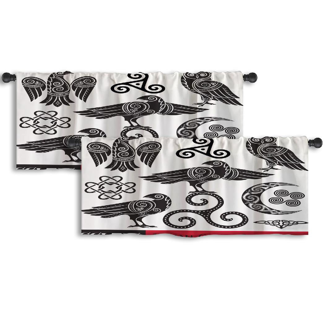 LALILO Kitchen Curtain Valance Celtic Magic Celtic Rod Pocket Window ...