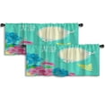 thumbnail image 1 of LALILO Kitchen Curtain Valance Chinese Lantern Festival Rod Pocket Window Curtain 52"x 18" Set of 2, 1 of 7