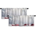 thumbnail image 1 of LALILO Kitchen Curtain Valance Christmas Balls Rod Pocket Window Curtain 52"x 18" Set of 2, 1 of 6