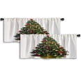 thumbnail image 1 of LALILO Kitchen Curtain Valance Christmas Happy Funny Twin Rod Pocket Window Curtain 52"x 18" Set of 2, 1 of 5