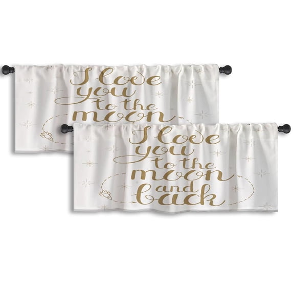 LALILO Kitchen Curtain Valance Cityscape City With Three Rod Pocket Window Curtain 52"x 18" Set of 2