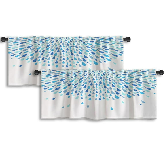 LALILO Kitchen Curtain Valance Classic Antique Mosaic Medieval Rod Pocket Window Curtain 52"x 18" Set of 2