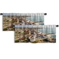 thumbnail image 1 of LALILO Kitchen Curtain Valance Coast Town Ancient Rod Pocket Window Curtain 52"x 18" Set of 2, 1 of 7