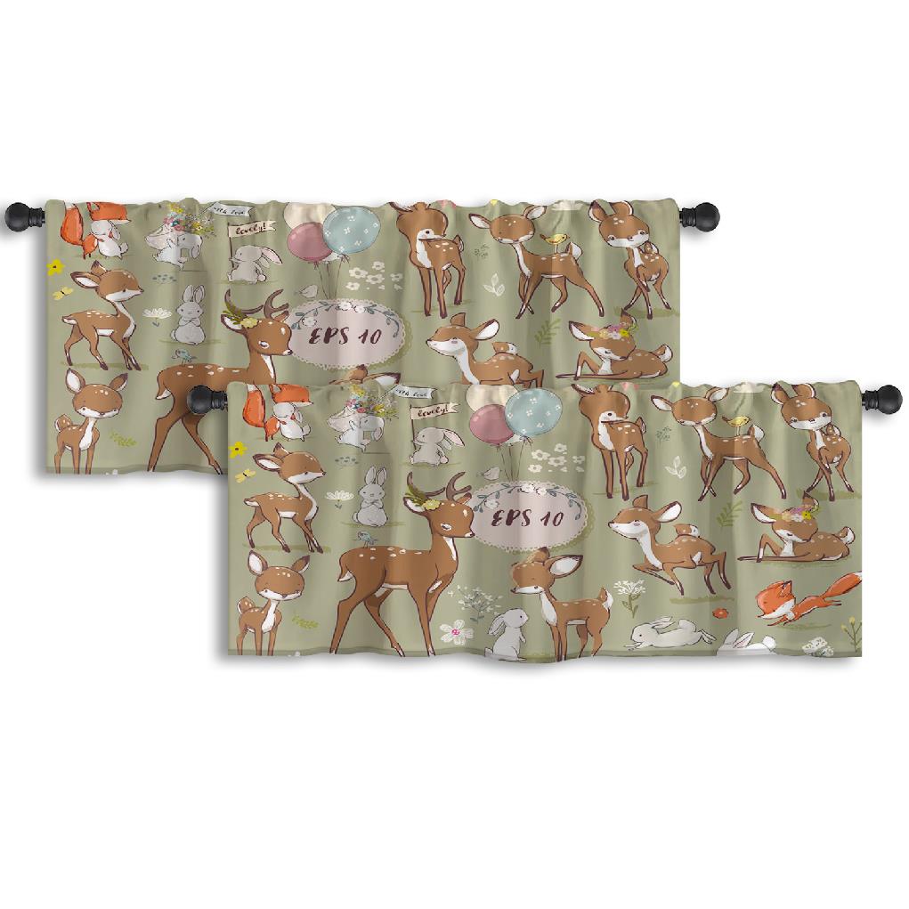 Yearn Jear Spring Bird Floral Kitchen Curtain Valance - 54x18 Inch Rod Pocket, Polyester, Colorful Birds Pattern