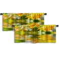 thumbnail image 1 of LALILO Kitchen Curtain Valance Colorful Autumn Leaves Water Rod Pocket Window Curtain 52"x 18" Set of 2, 1 of 7