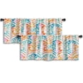 thumbnail image 1 of LALILO Kitchen Curtain Valance Colorful Ikat Watercolor Rod Pocket Window Curtain 52"x 18" Set of 2, 1 of 5