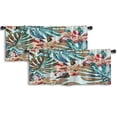 thumbnail image 1 of LALILO Kitchen Curtain Valance Colorful Tropical Flowers Rod Pocket Window Curtain 52"x 18" Set of 2, 1 of 7