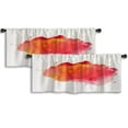 thumbnail image 1 of LALILO Kitchen Curtain Valance Colorful Watercolor Stain Rod Pocket Window Curtain 52"x 18" Set of 2, 1 of 7