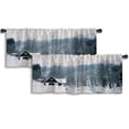 thumbnail image 1 of LALILO Kitchen Curtain Valance Cottage Frosty Snowy Rod Pocket Window Curtain 52"x 18" Set of 2, 1 of 7