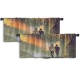 thumbnail image 1 of LALILO Kitchen Curtain Valance Couple Love Walking Street Rod Pocket Window Curtain 52"x 18" Set of 2, 1 of 5