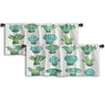 thumbnail image 1 of LALILO Kitchen Curtain Valance Cute Cartoon And Succulents Rod Pocket Window Curtain 52"x 18" Set of 2, 1 of 5