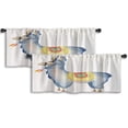 thumbnail image 1 of LALILO Kitchen Curtain Valance Cute Llama Cartoon Rod Pocket Window Curtain 52"x 18" Set of 2, 1 of 6