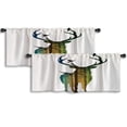 thumbnail image 1 of LALILO Kitchen Curtain Valance Deer With Birds Forest Rod Pocket Window Curtain 52"x 18" Set of 2, 1 of 5