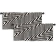 thumbnail image 1 of LALILO Kitchen Curtain Valance Diagonal Wavy Lines With Black Rod Pocket Window Curtain 52"x 18" Set of 2, 1 of 5