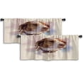 thumbnail image 1 of LALILO Kitchen Curtain Valance Dog Breed Hunting Gun Rod Pocket Window Curtain 52"x 18" Set of 2, 1 of 6