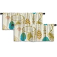 thumbnail image 1 of LALILO Kitchen Curtain Valance Dream Boho Tribal Tender Rod Pocket Window Curtain 52"x 18" Set of 2, 1 of 5