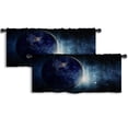 thumbnail image 1 of LALILO Kitchen Curtain Valance Earth And Galaxy Nasa Rod Pocket Window Curtain 52"x 18" Set of 2, 1 of 5