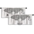 thumbnail image 1 of LALILO Kitchen Curtain Valance Elephant Tree Doodle Coloring Rod Pocket Window Curtain 52"x 18" Set of 2, 1 of 5