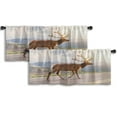 thumbnail image 1 of LALILO Kitchen Curtain Valance Elk Walking Mountain Road Away Rod Pocket Window Curtain 52"x 18" Set of 2, 1 of 5