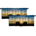 thumbnail image 1 of LALILO Kitchen Curtain Valance Ethnic Boho Traditional Rod Pocket Window Curtain 52"x 18" Set of 2, 1 of 7