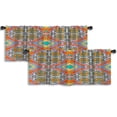 thumbnail image 1 of LALILO Kitchen Curtain Valance Ethnic Boho Tribal Tiles Rod Pocket Window Curtain 52"x 18" Set of 2, 1 of 5