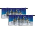 thumbnail image 1 of LALILO Kitchen Curtain Valance Fairy Tale Princess Rod Pocket Window Curtain 52"x 18" Set of 2, 1 of 7