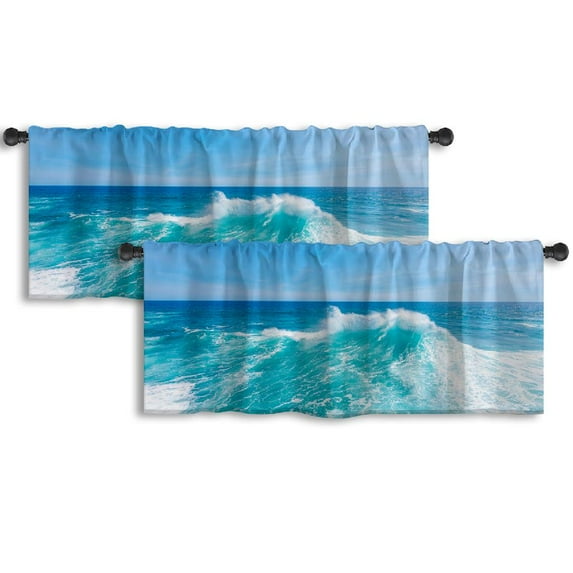 LALILO Kitchen Curtain Valance Fantasy Autumn Color Forest Rod Pocket Window Curtain 52"x 18" Set of 2