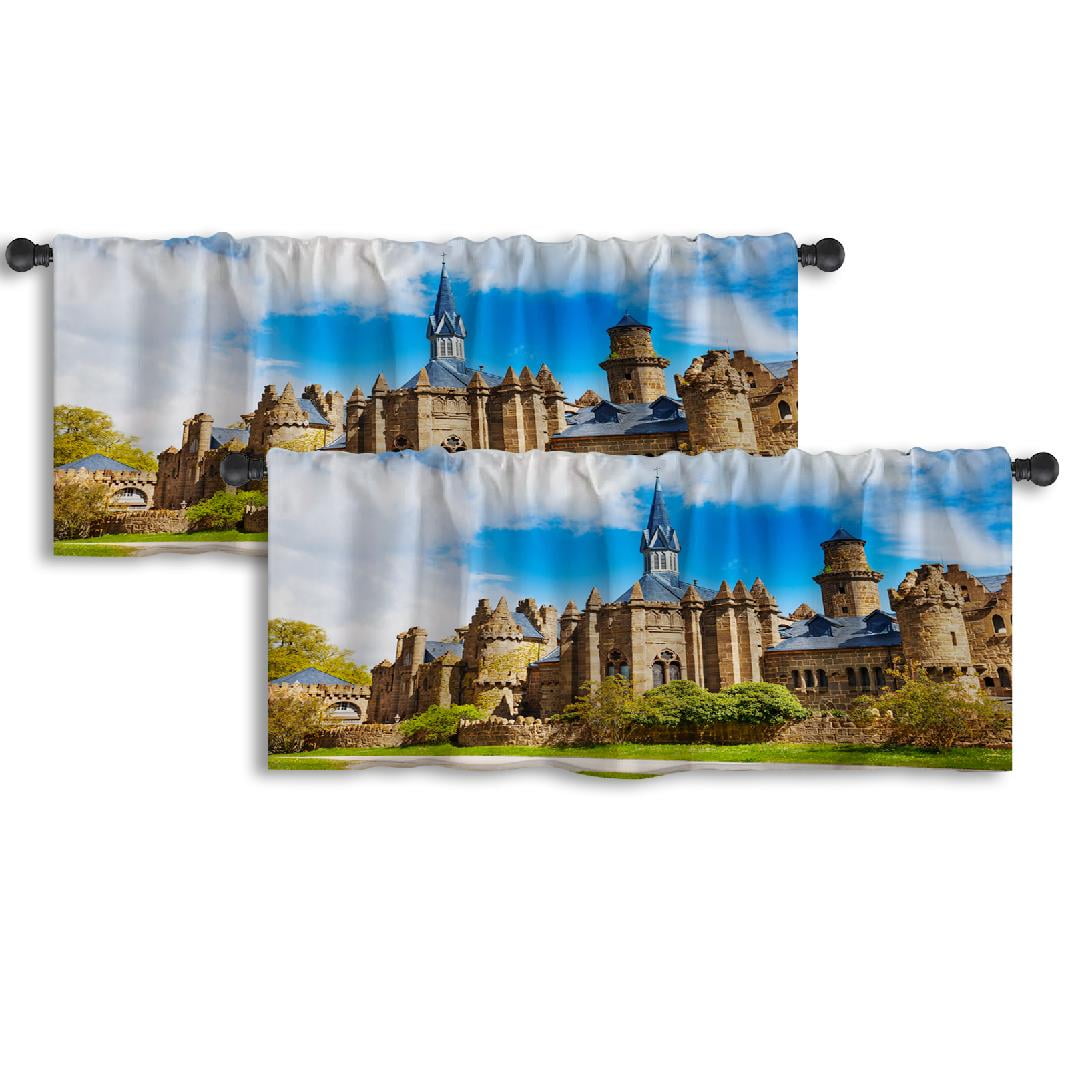 LALILO Kitchen Curtain Valance Fantasy Steampunk White Fantasy Rod ...
