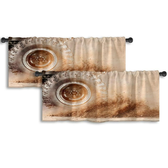 LALILO Kitchen Curtain Valance Firework Night Anniversary Rod Pocket Window Curtain 52"x 18" Set of 2