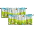 thumbnail image 1 of LALILO Kitchen Curtain Valance Floral Summer Spring Landscape Rod Pocket Window Curtain 52"x 18" Set of 2, 1 of 5