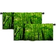 thumbnail image 1 of LALILO Kitchen Curtain Valance Forest Trees Nature Green Wood Rod Pocket Window Curtain 52"x 18" Set of 2, 1 of 7