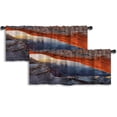 thumbnail image 1 of LALILO Kitchen Curtain Valance Fox With Nature Pine Forest Rod Pocket Window Curtain 52"x 18" Set of 2, 1 of 7