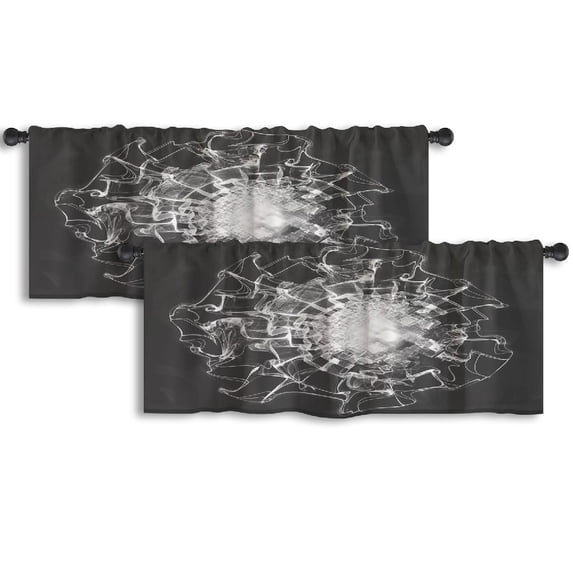 LALILO Kitchen Curtain Valance Fractal Psychedelic Magic Rod Pocket Window Curtain 52"x 18" Set of 2