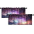 thumbnail image 1 of LALILO Kitchen Curtain Valance Galaxy Space Sky Stars Lights Rod Pocket Window Curtain 52"x 18" Set of 2, 1 of 7