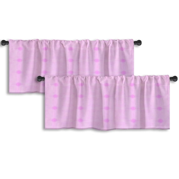 LALILO Kitchen Curtain Valance Geometric Ethnic Oriental Rod Pocket Window Curtain 52"x 18" Set of 2