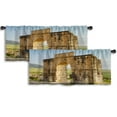 thumbnail image 1 of LALILO Kitchen Curtain Valance Giant Antique City Sun Light Rod Pocket Window Curtain 52"x 18" Set of 2, 1 of 7