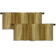 thumbnail image 1 of LALILO Kitchen Curtain Valance Gold Check Striped Rod Pocket Window Curtain 52"x 18" Set of 2, 1 of 6