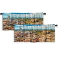 thumbnail image 1 of LALILO Kitchen Curtain Valance Green Hill Landscape Landscape Rod Pocket Window Curtain 52"x 18" Set of 2, 1 of 7