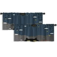 thumbnail image 1 of LALILO Kitchen Curtain Valance Halloween Black Cat Night Sky Rod Pocket Window Curtain 52"x 18" Set of 2, 1 of 5
